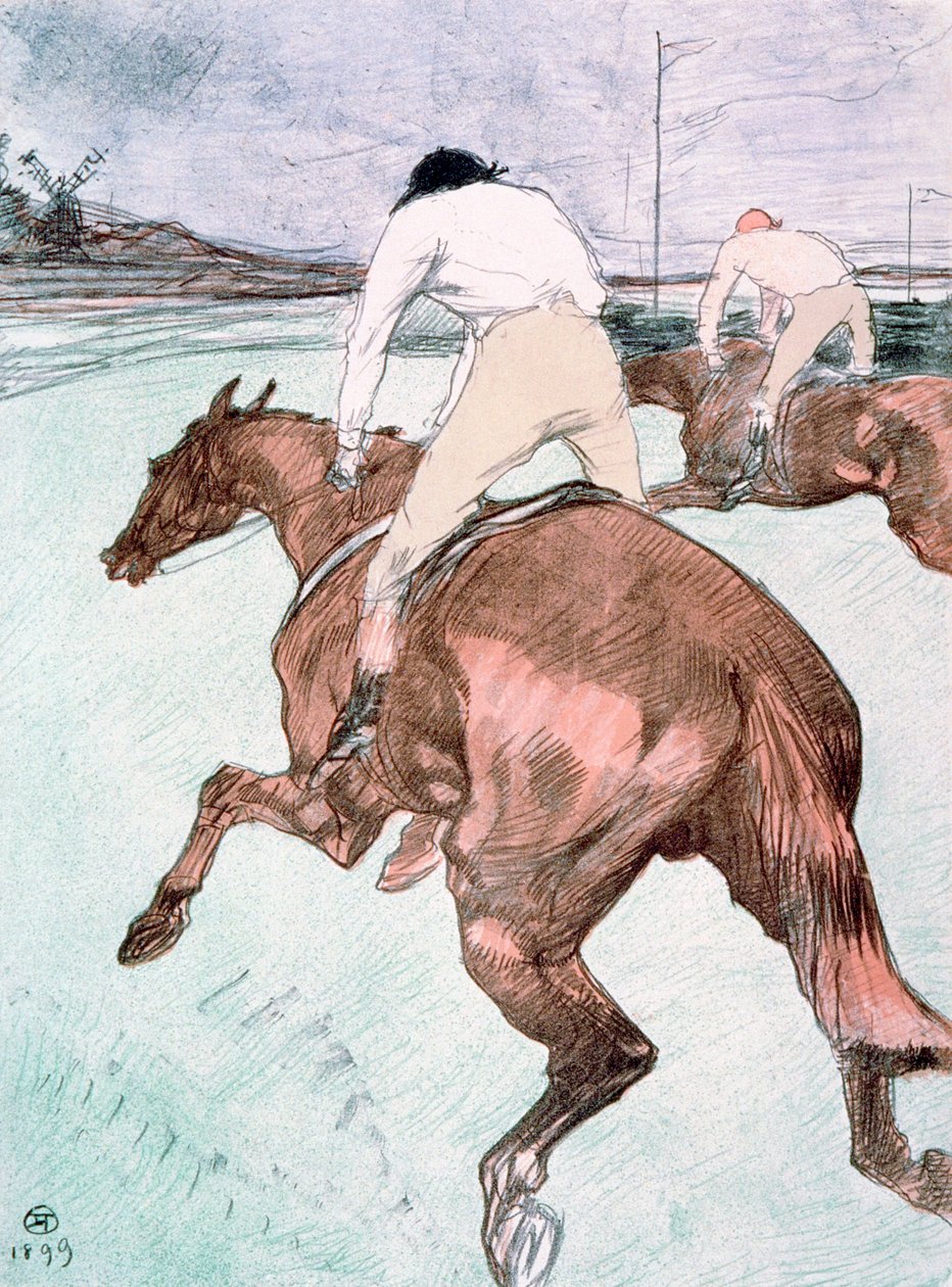 骑师，1899年（彩色石版画） 作者 亨利·德·图卢兹·劳特雷克