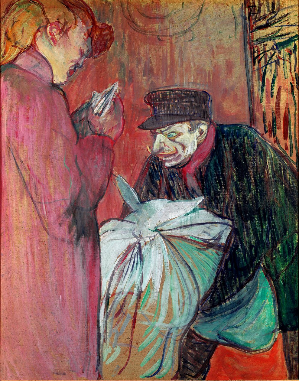 房子的洗衣店。 亨利·德·图卢兹-劳特累克 (Toulouse Lautrec 作者 亨利·德·图卢兹·劳特雷克