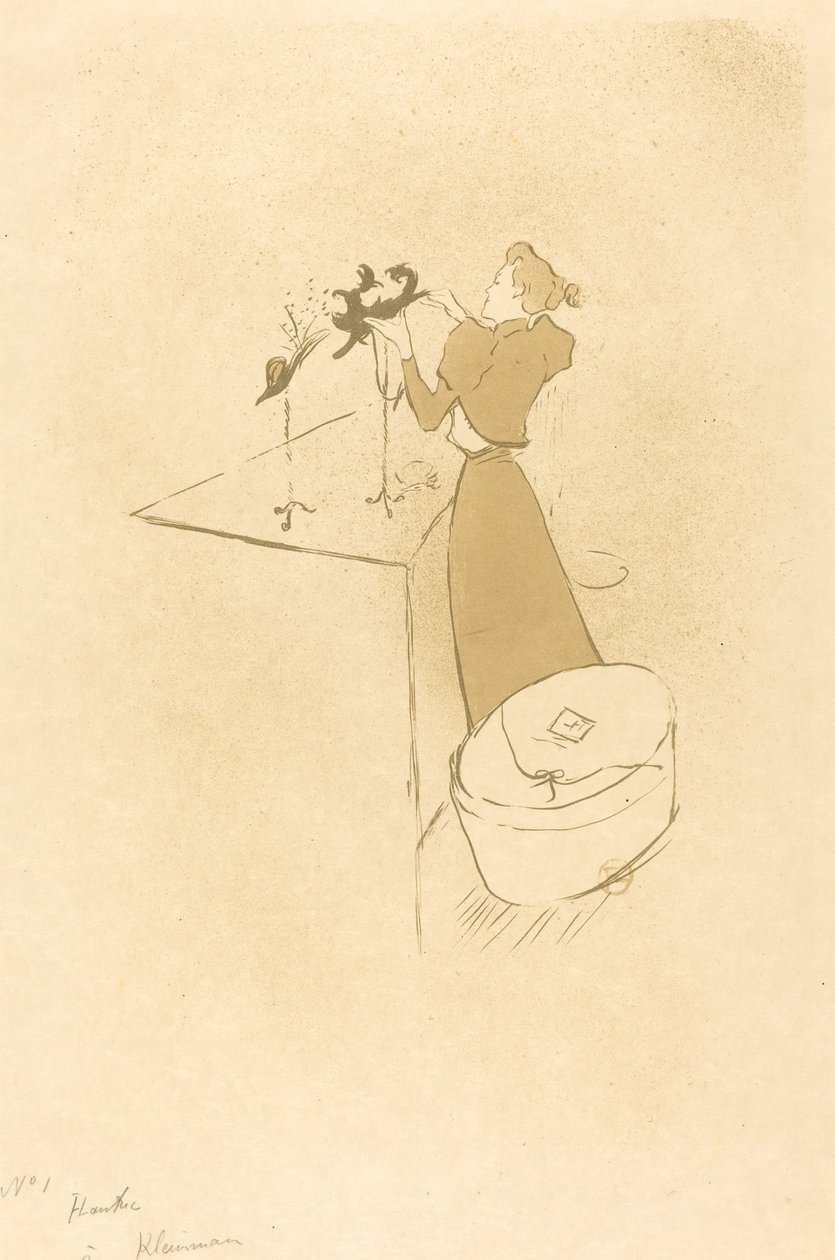 Milliner La Modiste - Renée Vert, 1893年。 作者 亨利·德·图卢兹·劳特雷克