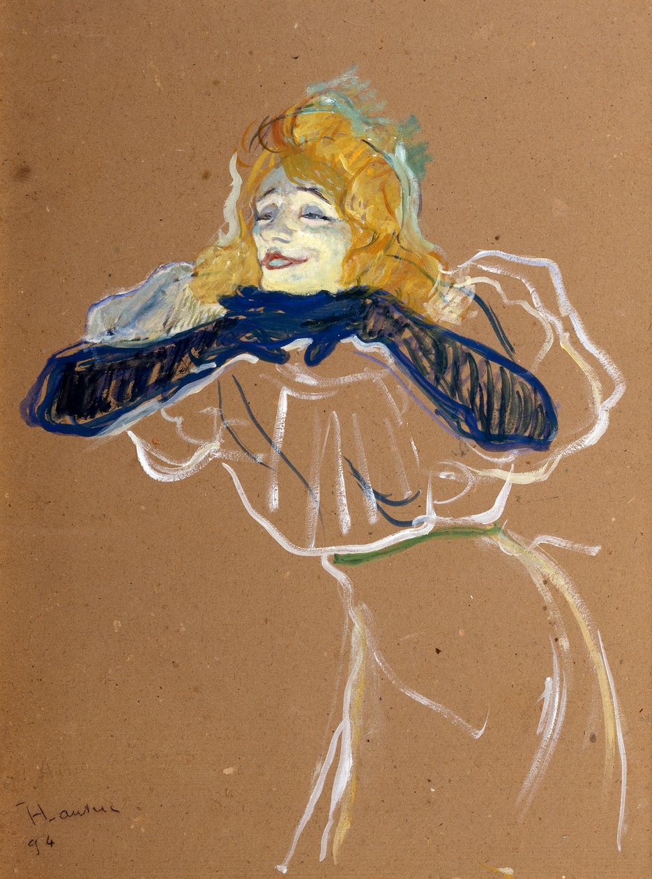 歌手Yvette Guilbert，1894年。 作者 亨利·德·图卢兹·劳特雷克