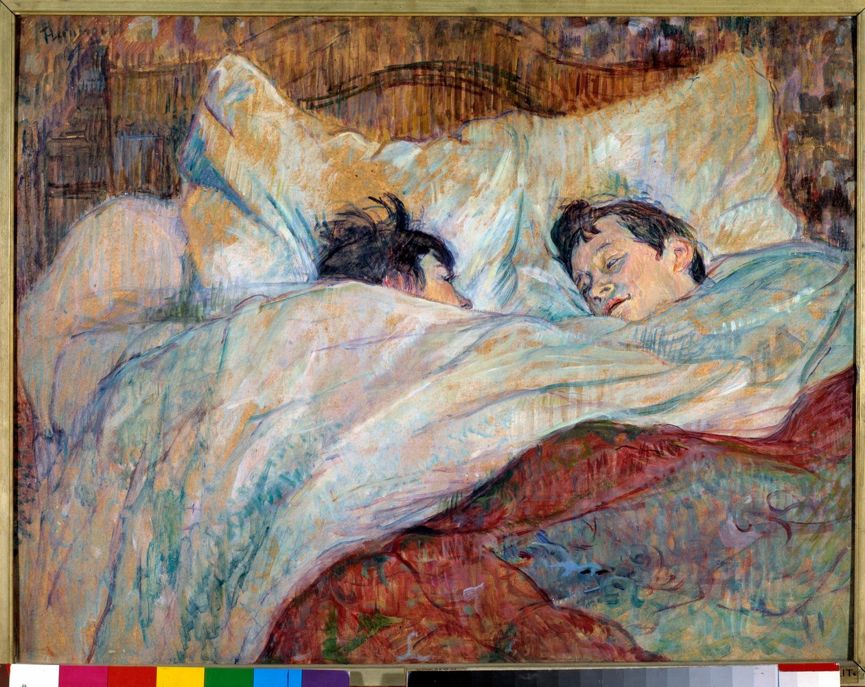 The bed Two sleeping children. Oil on cardboard by Henri de Toulouse Lautrec (1864-1901) 1892 Dim. 0,54x0,7 m Paris, musee d