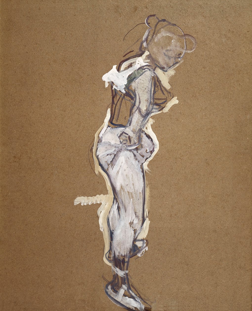 Trapezist adjusting her tights 作者 亨利·德·图卢兹·劳特雷克