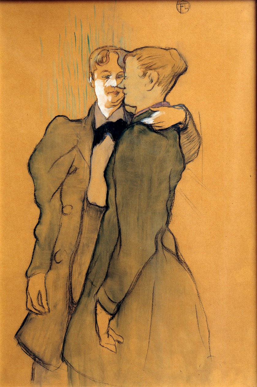 两个女人走来走去。 Henri De Toulouse Lautrec (Toulouse-Lautrec 作者 亨利·德·图卢兹·劳特雷克