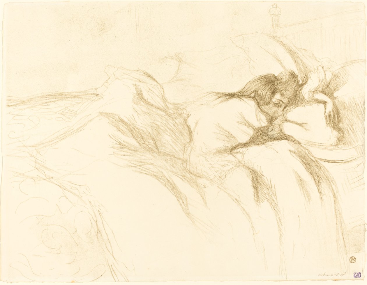 睡觉的女人 Femme couchée, 1896. 作者 亨利·德·图卢兹·劳特雷克