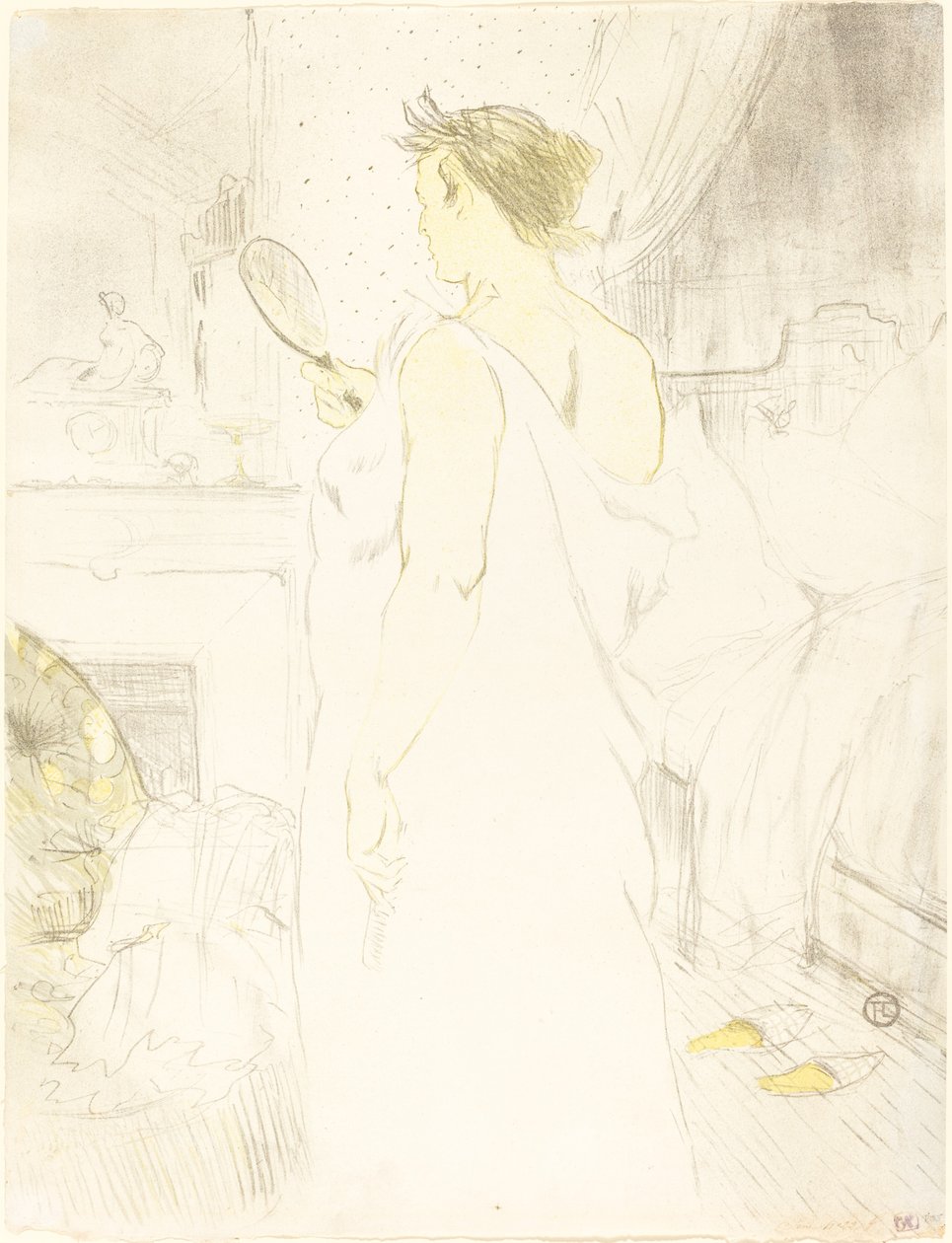 镜子前的女人(Femme à glace) 作者 亨利·德·图卢兹·劳特雷克