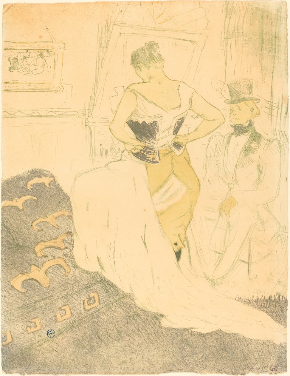 穿紧身胸衣的女人 Femme en corset, 1896年。 作者 亨利·德·图卢兹·劳特雷克