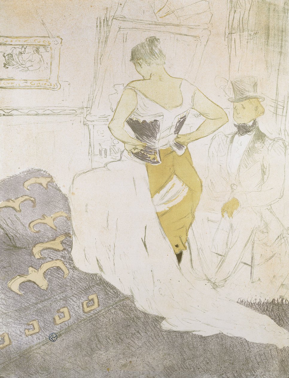 束腰的女人，来自埃尔斯；紧身胸衣的女人，来自埃勒斯，1896年 作者 亨利·德·图卢兹·劳特雷克