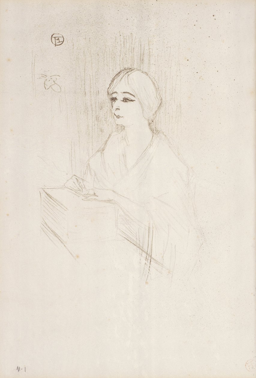 Yahne in Her Box，1895 作者 亨利·德·图卢兹·劳特雷克