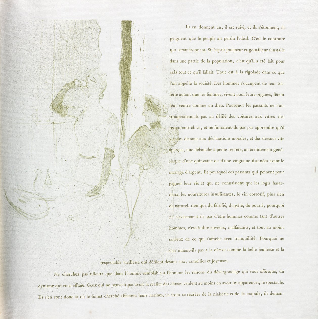 伊维特·吉尔伯特（Yvette Guilbert-French）系列：1894年第14号。 作者 亨利·德·图卢兹·劳特雷克