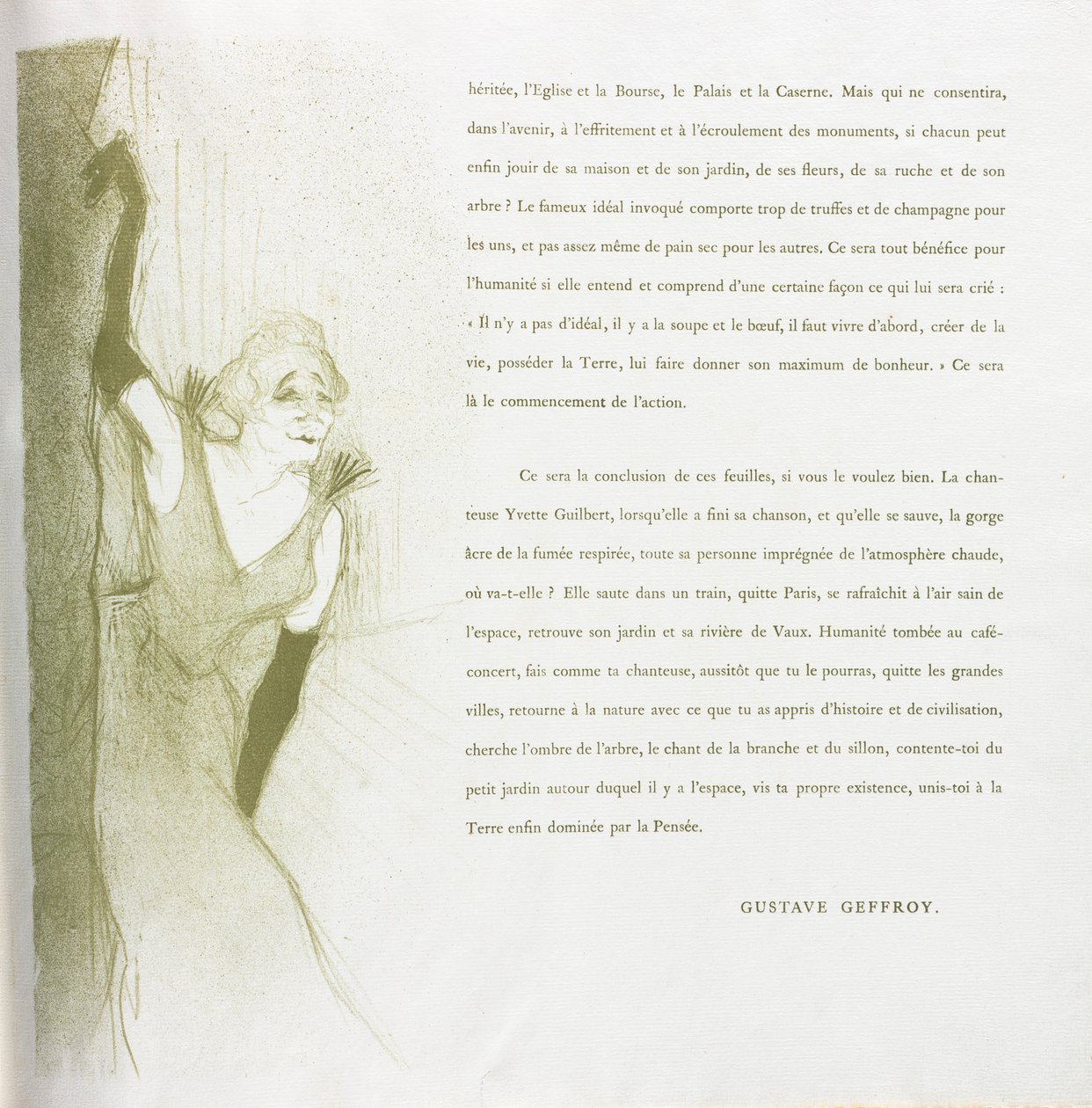 伊维特·吉尔伯特（Yvette Guilbert-French）系列：1894年第16号。 作者 亨利·德·图卢兹·劳特雷克