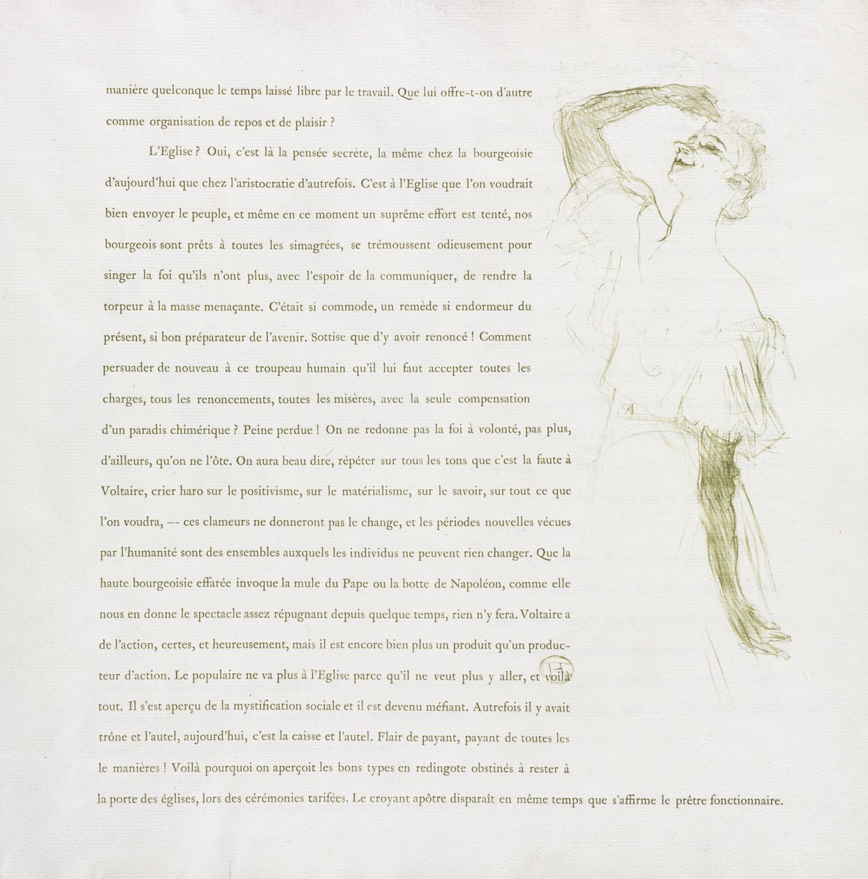 伊维特·吉尔伯特（Yvette Guilbert-French）系列：1894年第7号。 作者 亨利·德·图卢兹·劳特雷克