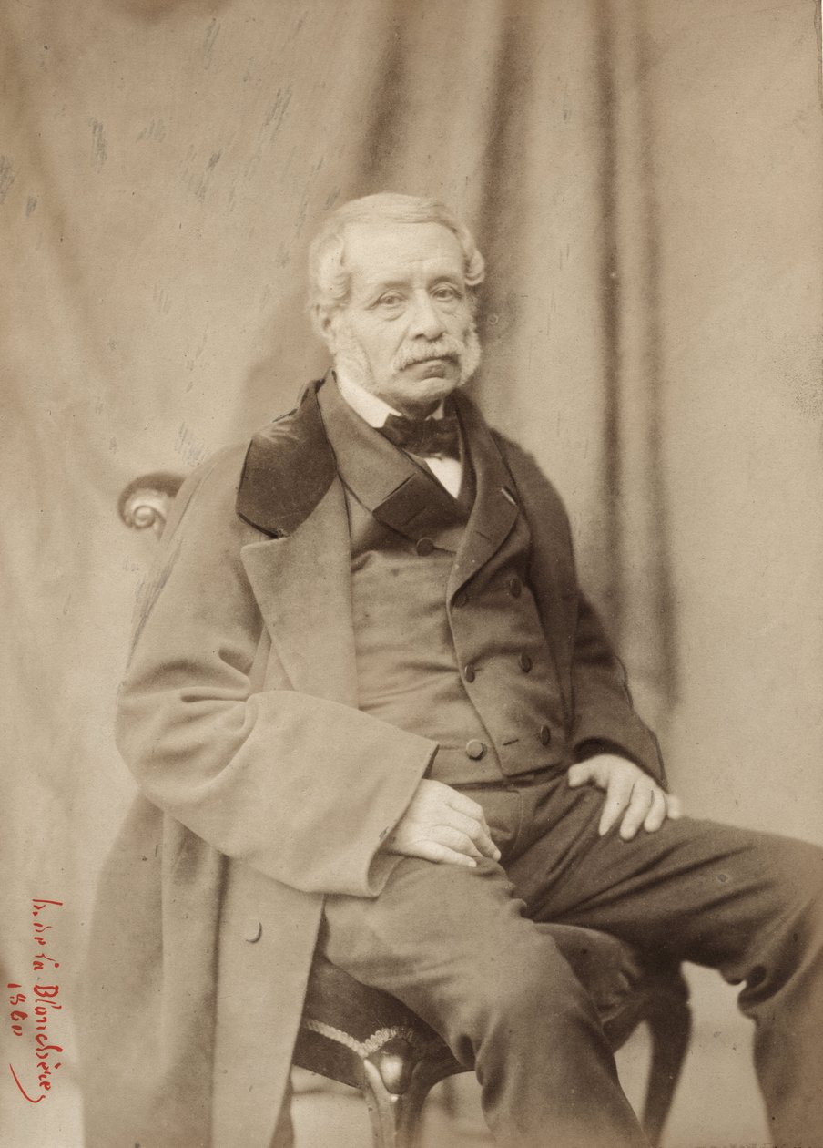 薄雾，由亨利·德拉布兰切尔 (1821-1880) 拍摄，1839 年，巴黎卡普辛大道 39 号（黑白照片） 作者 亨利·德拉·布兰切尔