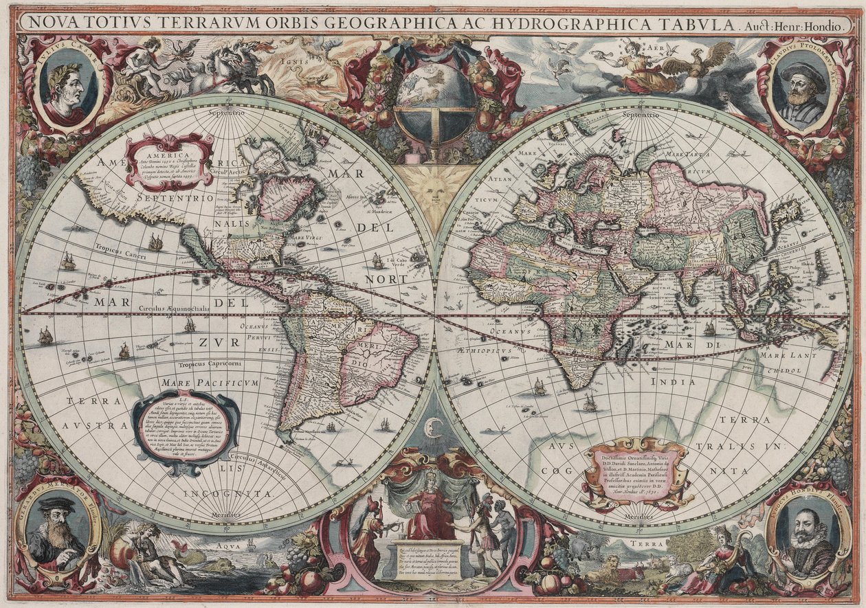 是Nova totius terrarum orbis geoa ac cura delineata 作者 亨里克斯·洪都斯二世