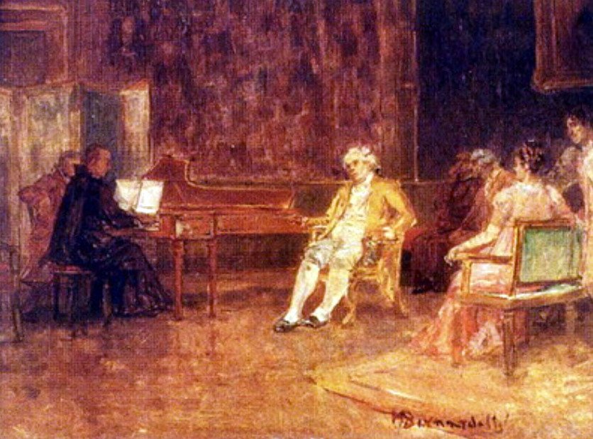 Dom Joao在harpsichordn听着Jose Mauricio神父 作者 亨里克·贝纳德利
