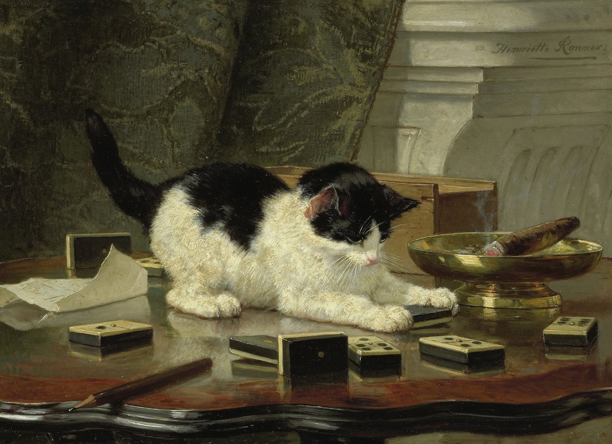 小猫游戏，约1860-1870年 作者 亨利特·罗纳·克尼普