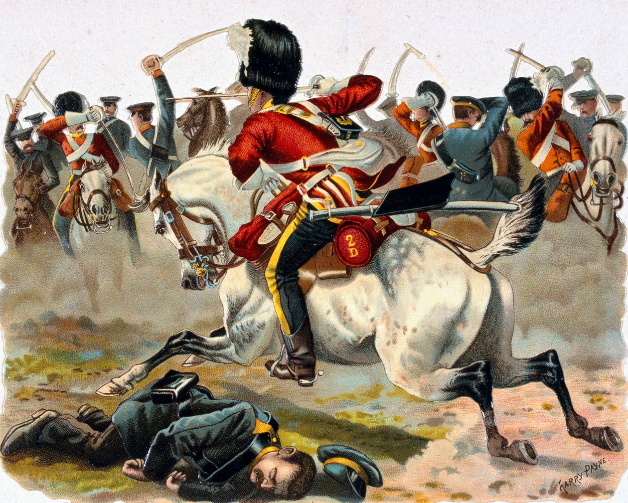 警长Ramage，苏格兰格雷斯，1854年单枪匹马帮助Trooper Macpherson（oleolitho） 作者 亨利·佩恩