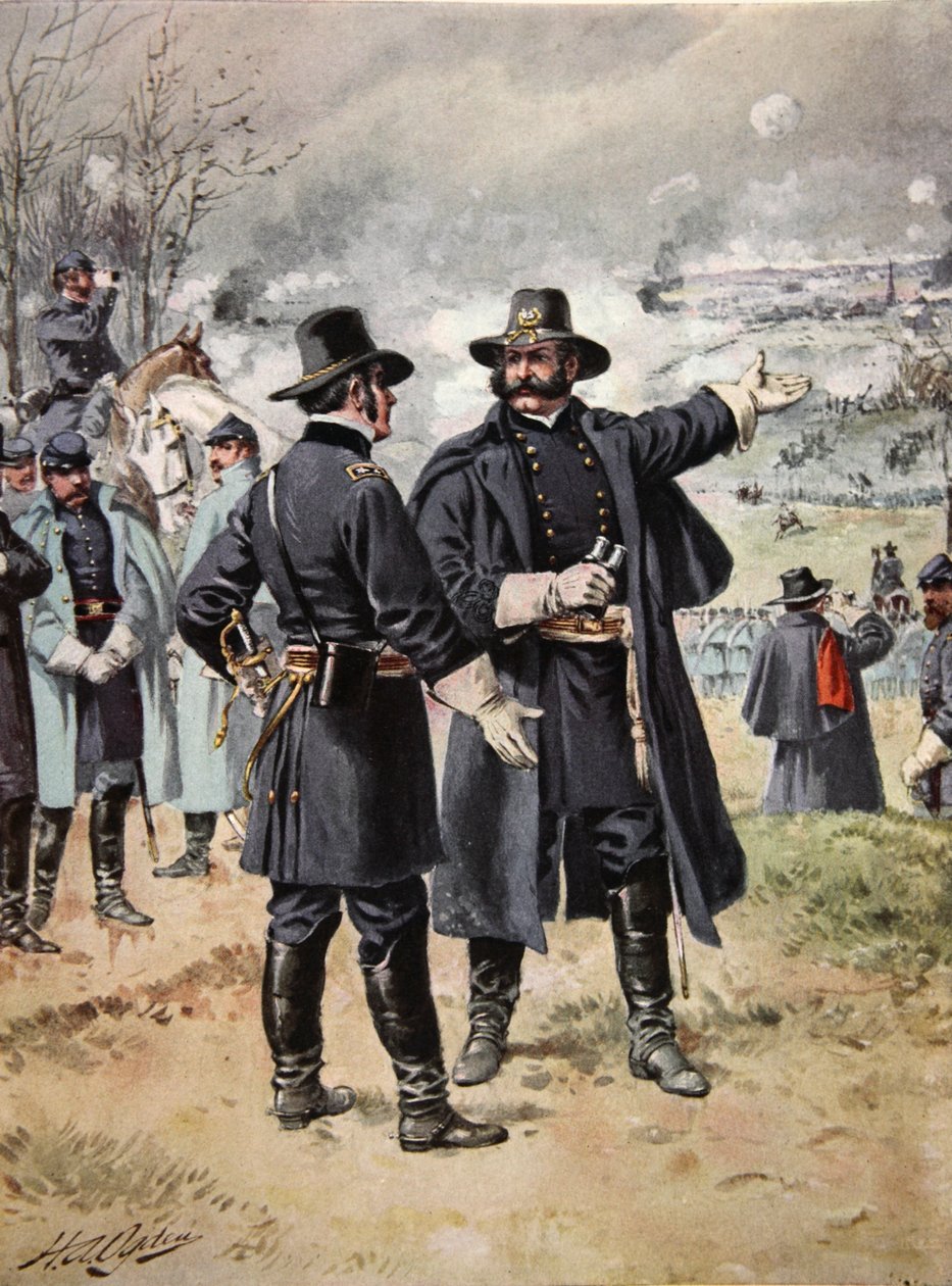 1862年12月13日弗雷德里克斯堡战役中的伯恩赛德将军 作者 亨利·亚历山大·奥格登