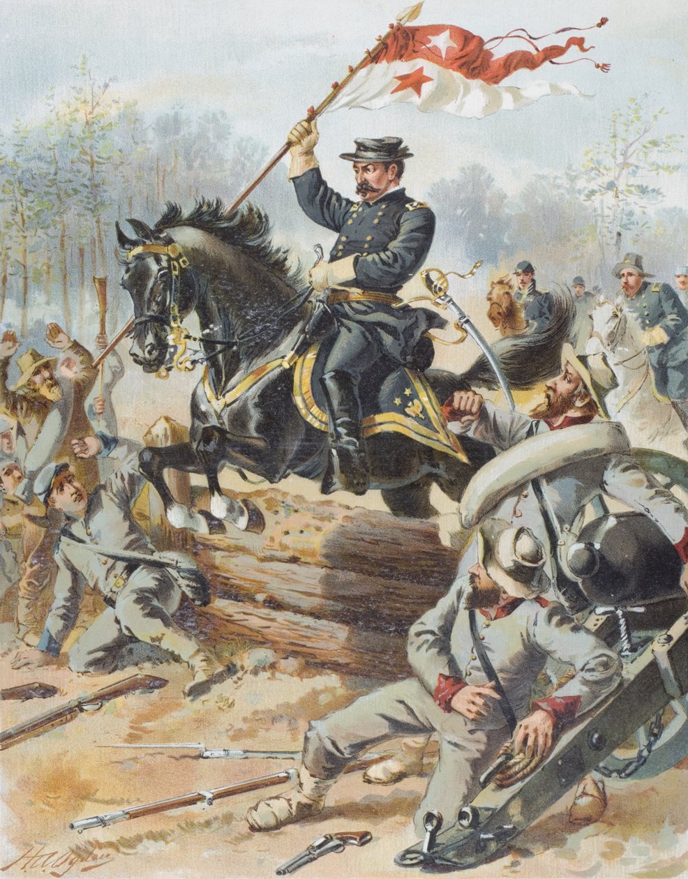 1865年4月1日，弗吉尼亚州Five Forks战役的Sheriden将军 作者 亨利·亚历山大·奥格登