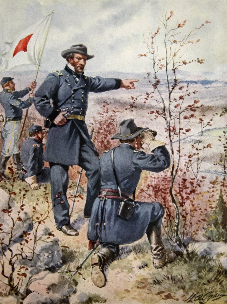 1864年10月4日Allatoona Pass战役期间Kenesaw山的谢尔曼将军 作者 亨利·亚历山大·奥格登