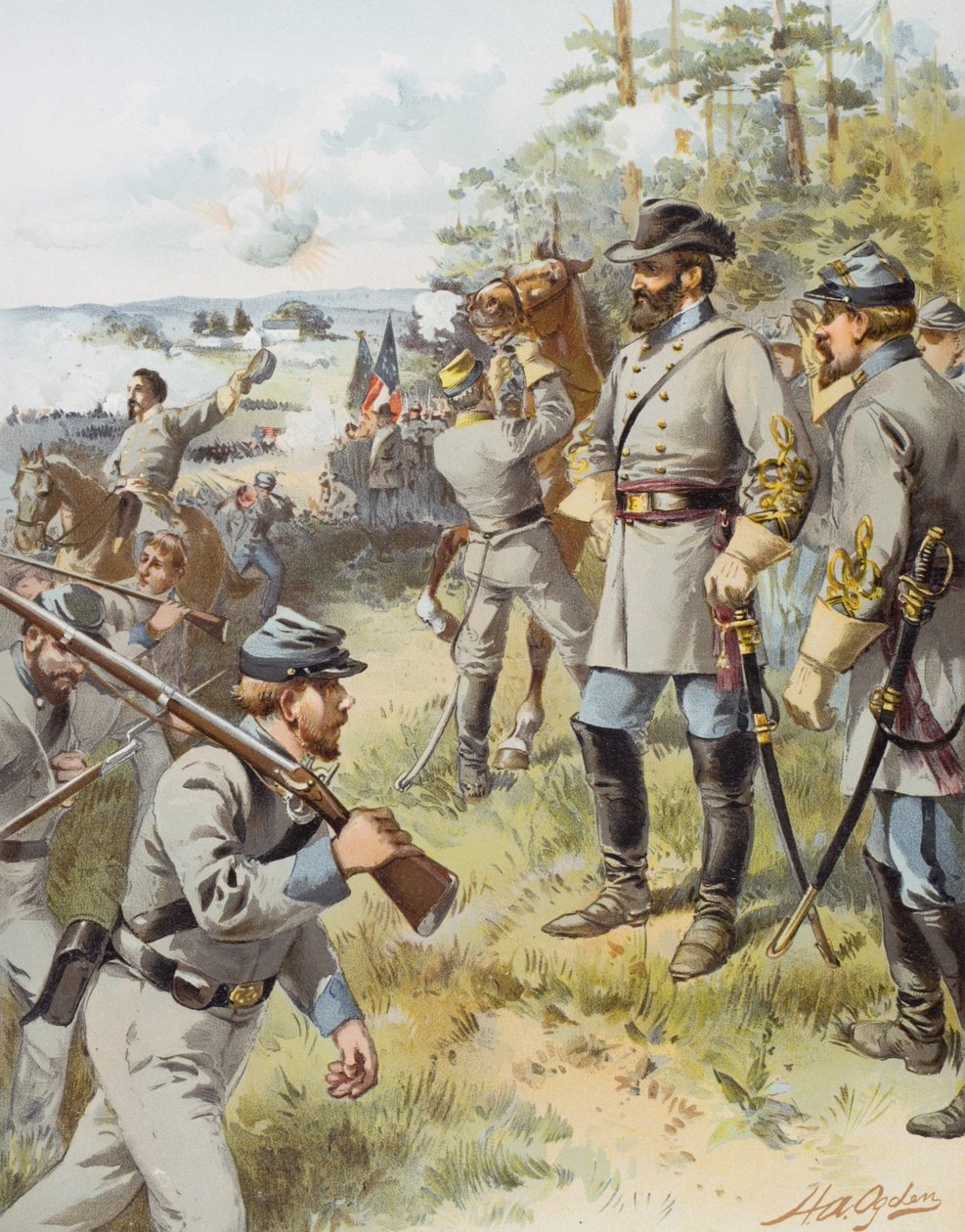 1861年8月17日，第一次公牛战役中的石墙杰克逊将军 作者 亨利·亚历山大·奥格登