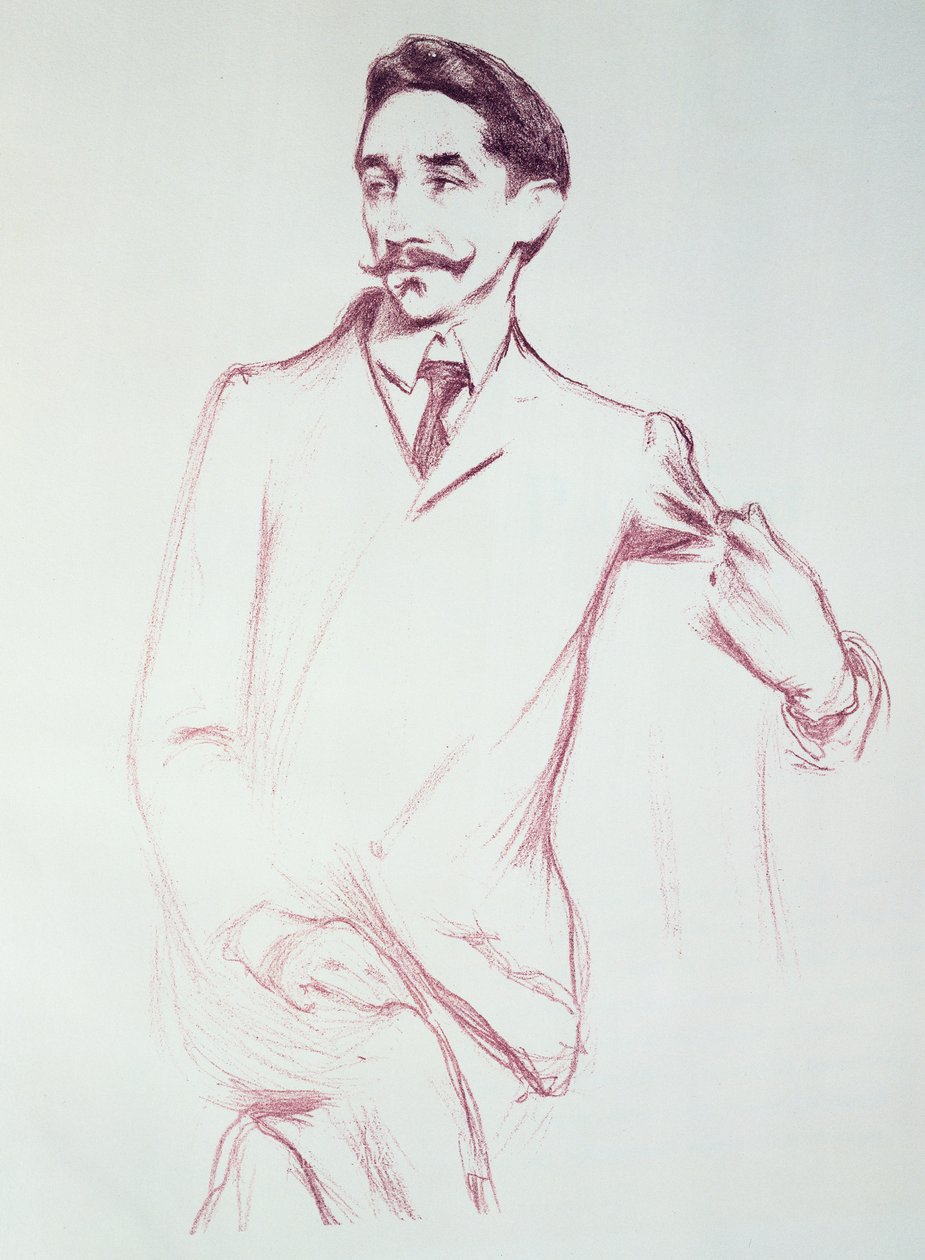 Robert de Montesquiou（1855-1921）1901年的肖像（彩色粉笔在纸上） 作者 亨利·巴泰耶