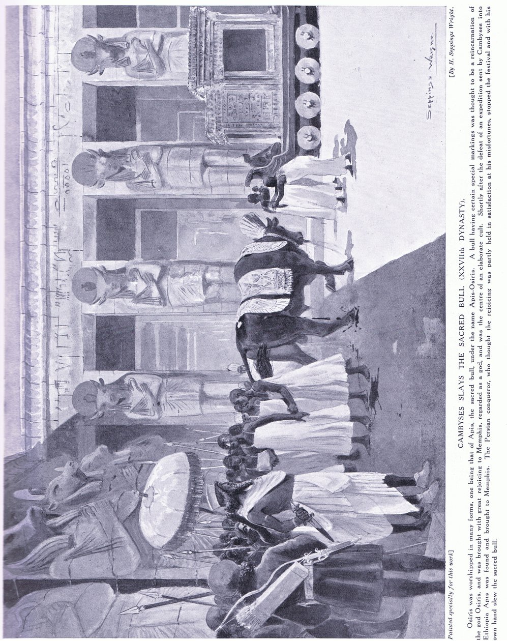 冈比西斯杀死了神圣的公牛（XXVIIth Dynasty），c.1920 作者 亨利·查尔斯·塞普金斯·赖特