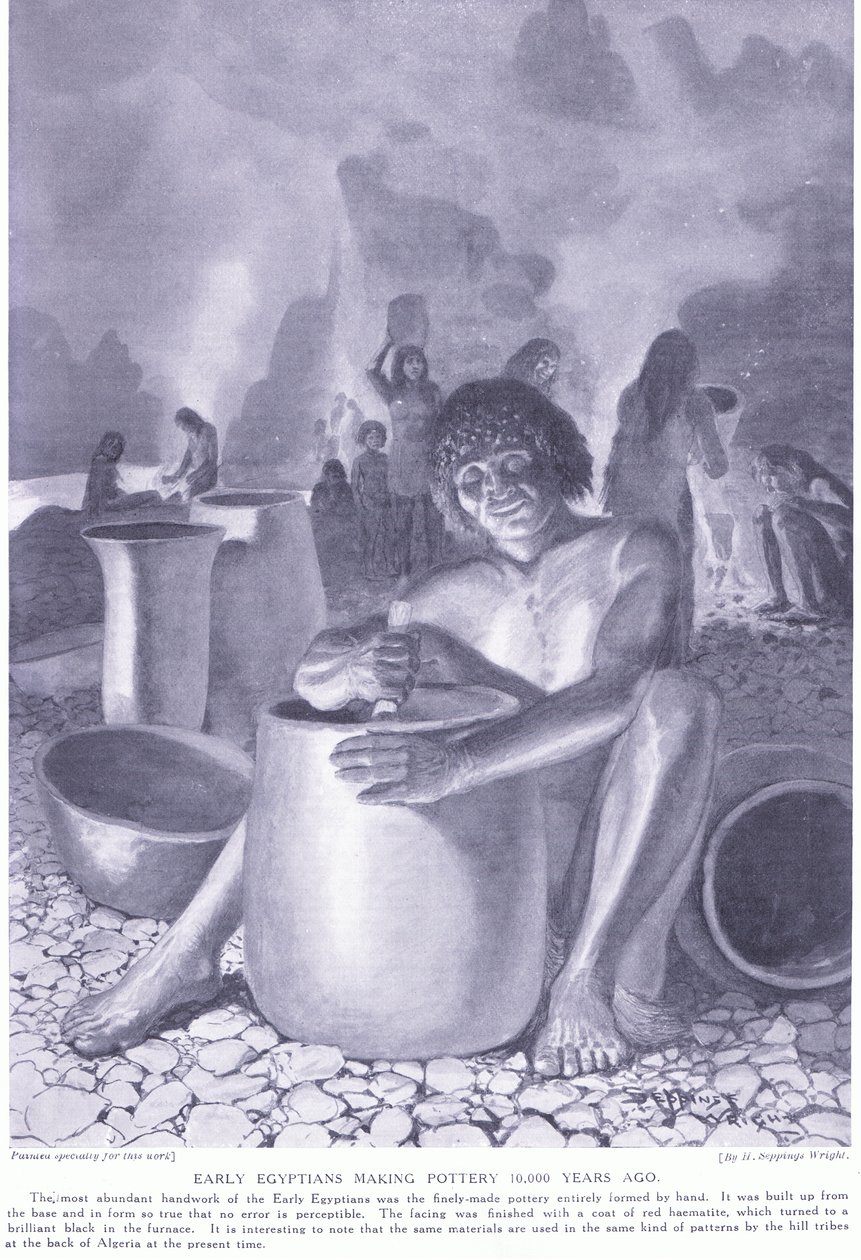 早在10000年前的埃及制造陶器，c.1920 作者 亨利·查尔斯·塞普金斯·赖特