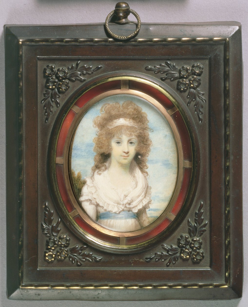 Anna Maria Blunt的肖像缩影，1795年 作者 亨利·埃德里奇