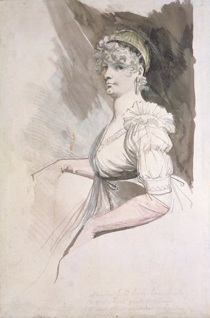 Fuseli夫人的肖像，c.1798（纸上写着铅笔） 作者 约翰·海因里希·富斯里