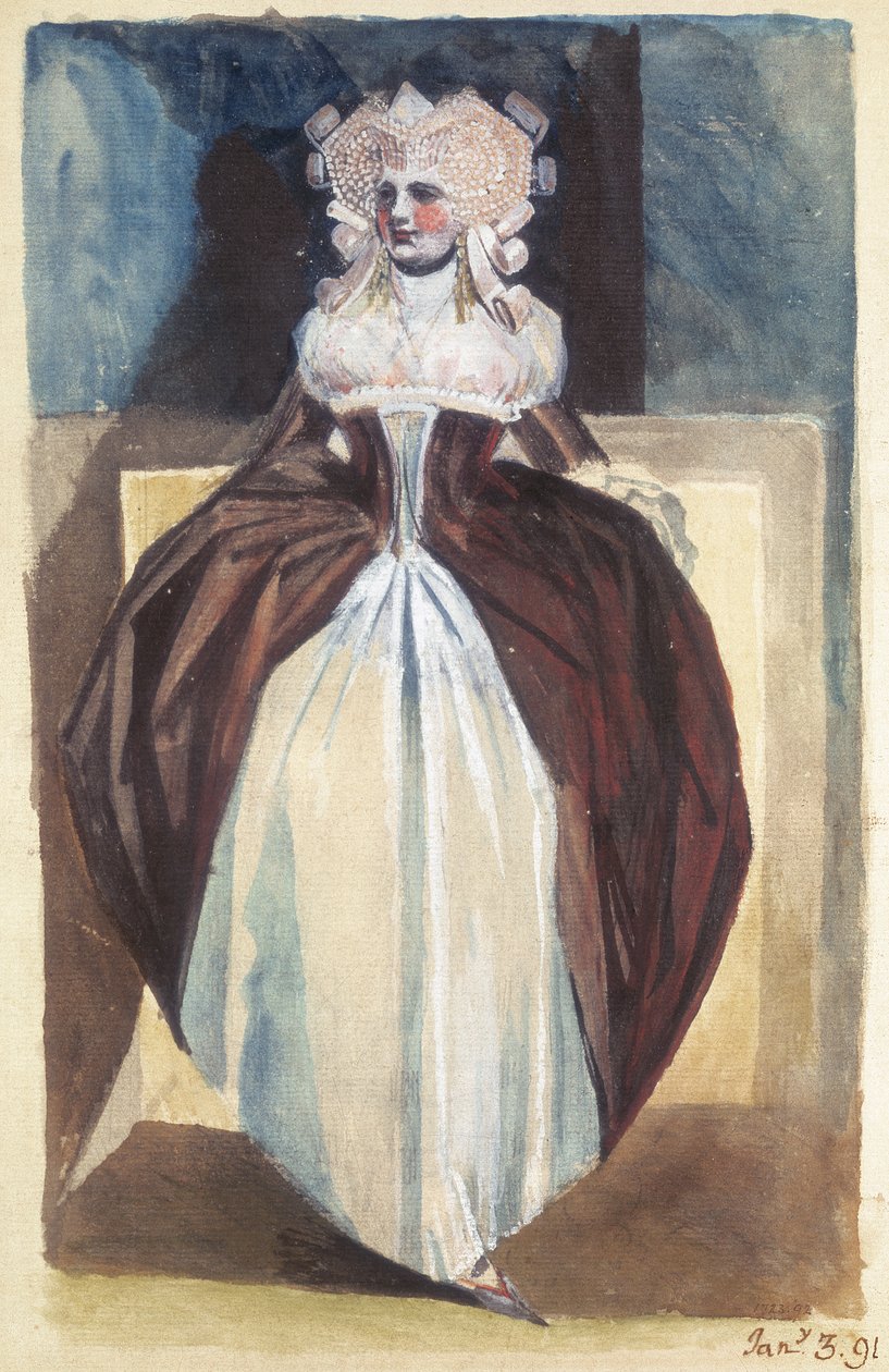 1791年的女人服装，1791年 作者 约翰·海因里希·富斯里
