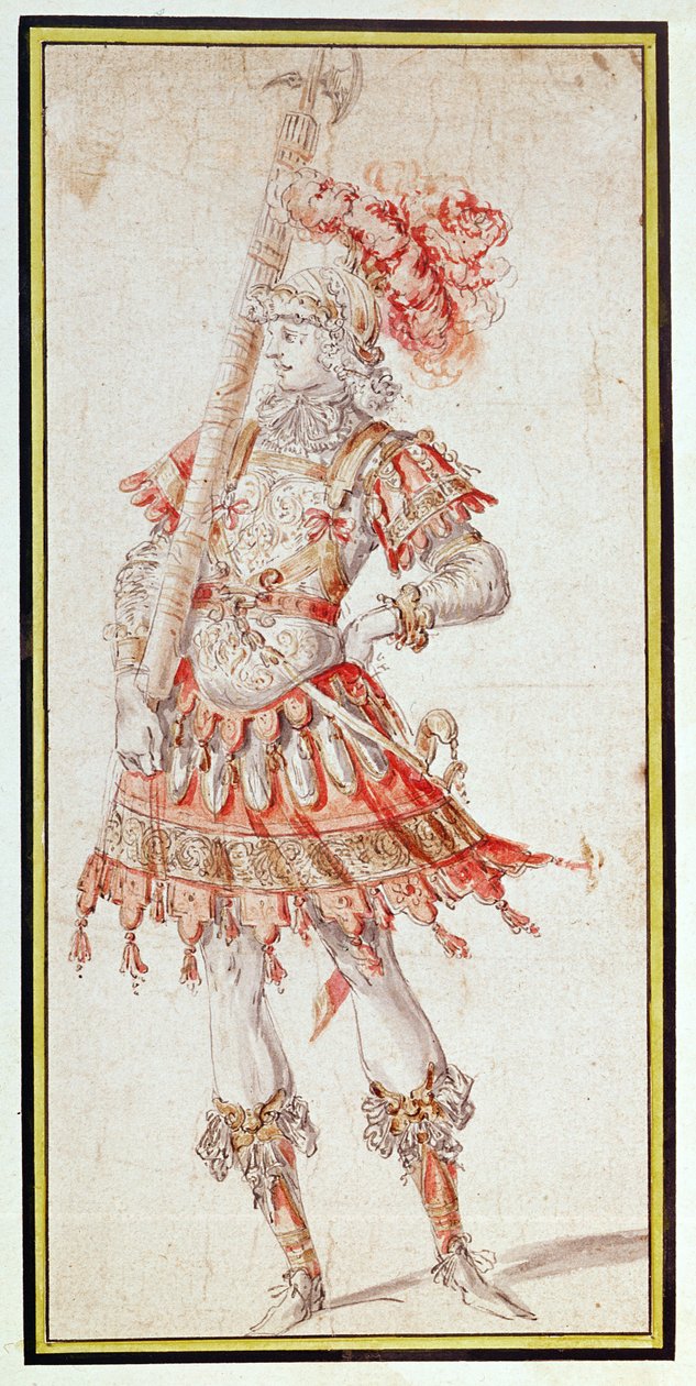 Carousel的服装设计，c.1662（笔，墨水和纸上的wc） 作者 亨利·吉西