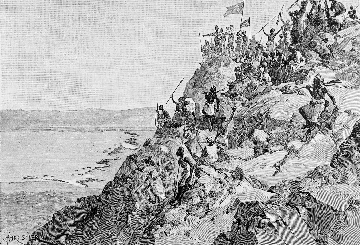 1887年12月13日，Albert Nyanza的南端，来自&39;In Darkest Africa，Vol：1;或1890年赤道州长艾明的探索，救援和撤退 作者 亨利·莫顿·斯坦利