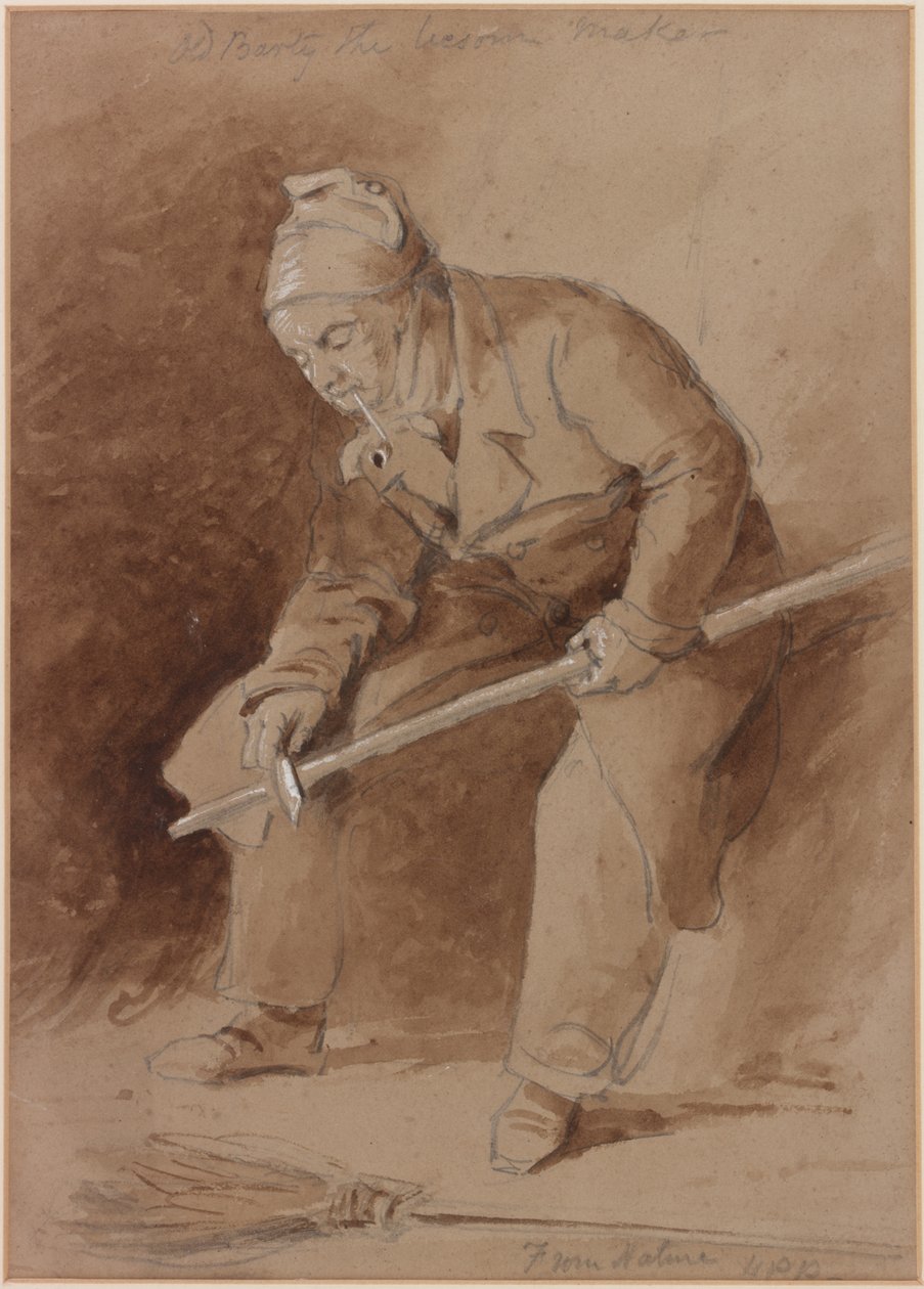 Old Barty the Besom Maker（bc，pencil und wc on paper） 作者 亨利·佩里·帕克