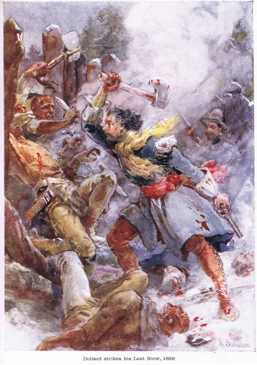 Dollard击败他的最后一击1658，c.1920 作者 亨利·桑德姆（Henry Sandham）