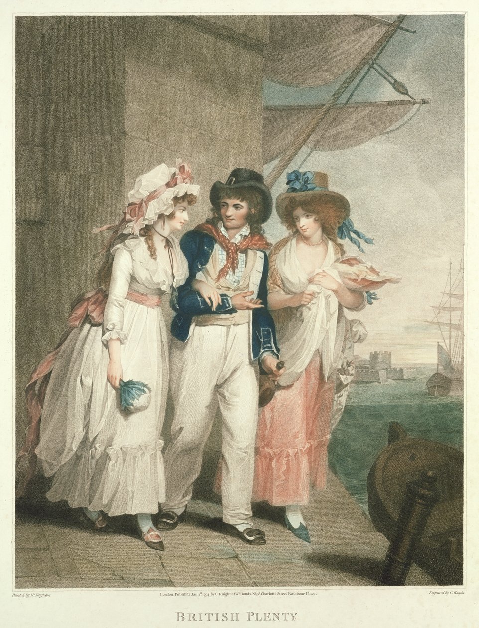 英国Plenty，刻和酒吧。查尔斯奈特（1743-c.1826），1794（点画雕刻）（125541对） 作者 亨利·辛格尔顿
