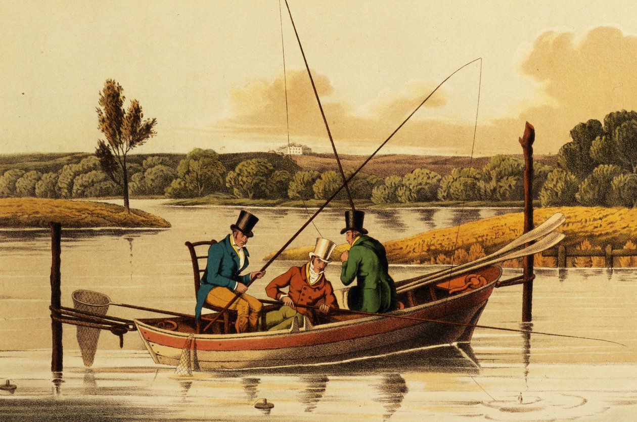 在Punt钓鱼，由I. Clark，酒吧提供水印。作者：Thomas McLean，1820（aqautint） 作者 亨利·托马斯·阿尔肯