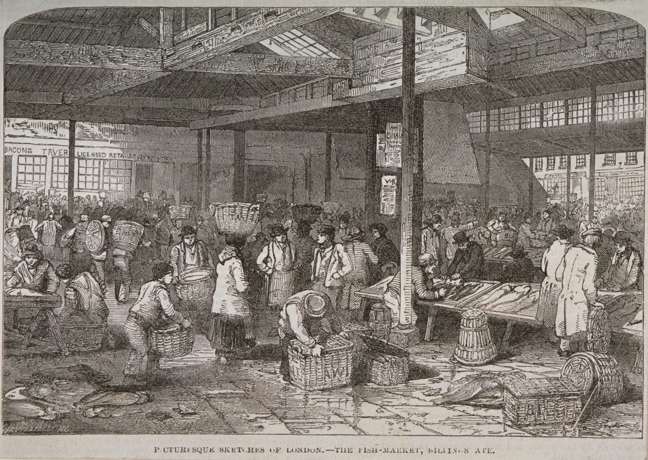 比林斯盖特市场内部看法，1849年 作者 亨利·维泽特利