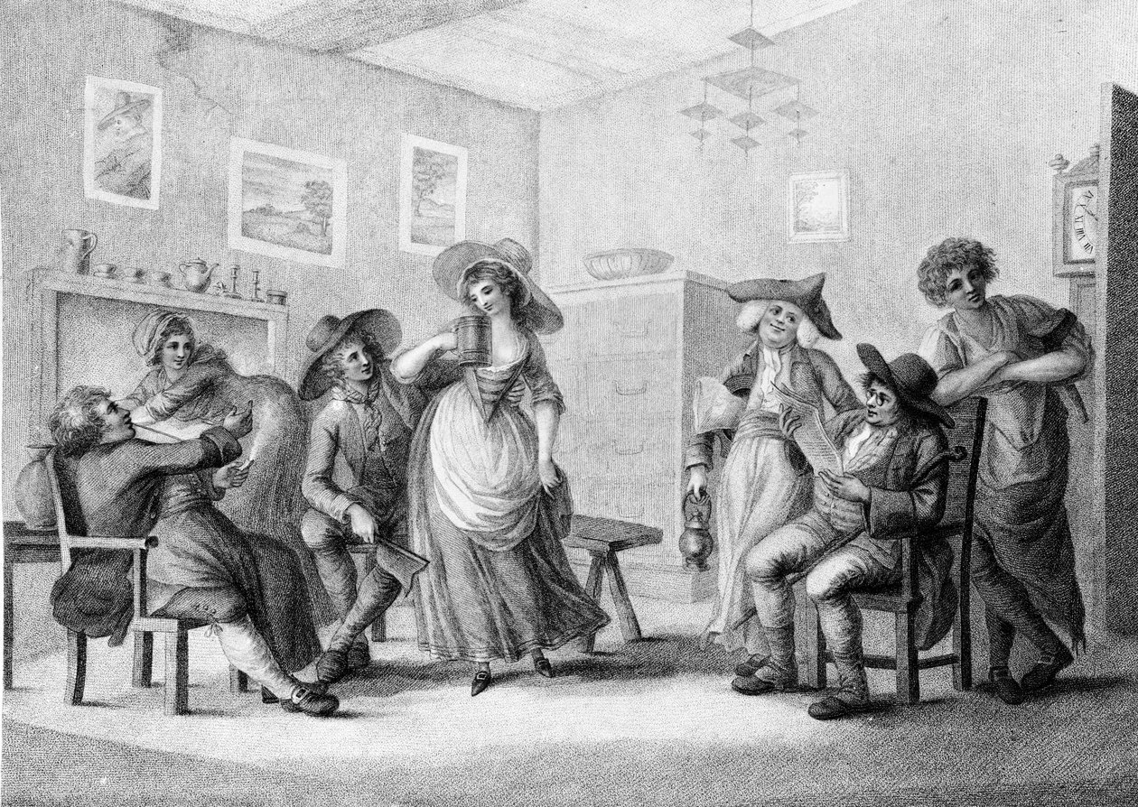 The Village Ale-House，由Joseph Grozer雕刻，1787年 作者 亨利·威廉·本伯里