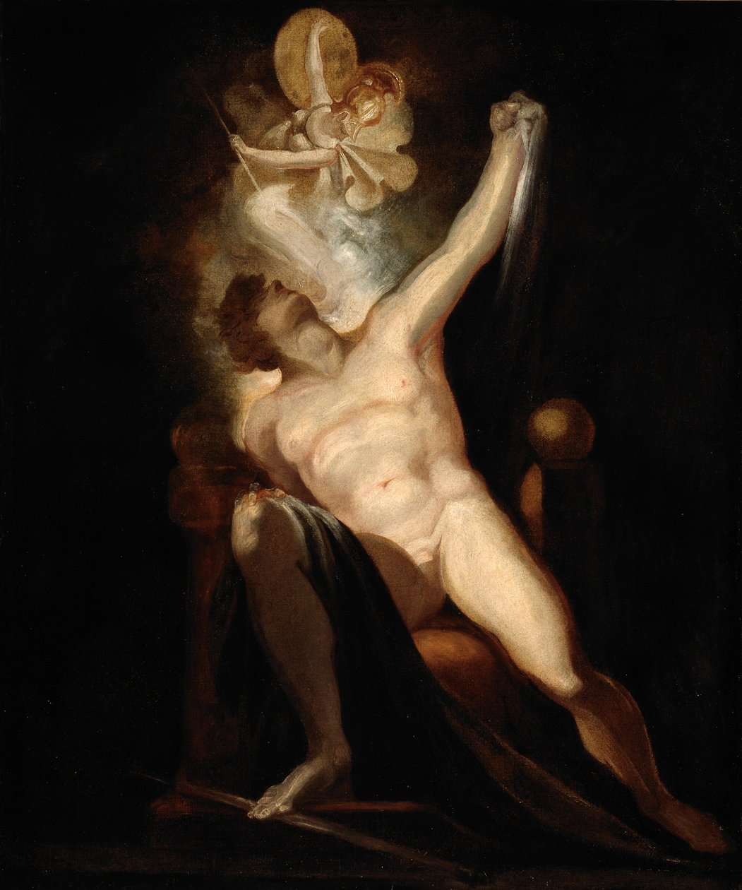 约翰·弥尔顿（John Milton）的《失乐园，撒旦与罪的诞生》（第二本书，746-758号），绘画编号：米尔顿美术馆（Milton Gallery）的6件 作者 亨利·富塞利