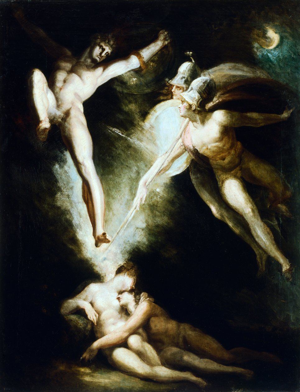 约翰-海因里希-福斯利（Johann Heinrich Fussli）（1741-1825）的作品，撒旦被伊瑟利尔的剑所触动 作者 约翰·海因里希·富斯里