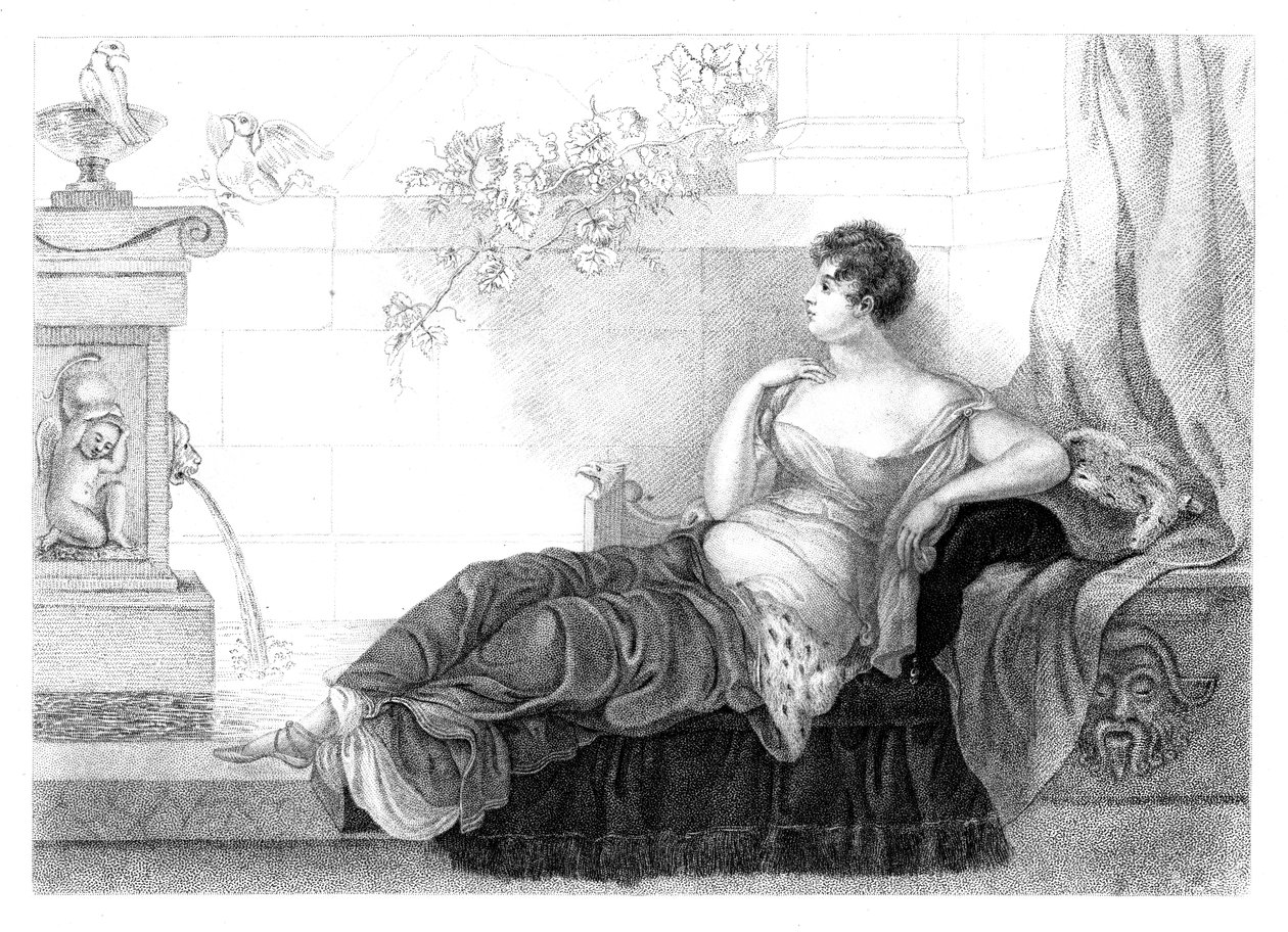 玛丽·罗宾逊（Mary Robinson）1757-1800，英国诗人和小说家，1830年。 作者 亨利·阿德拉德