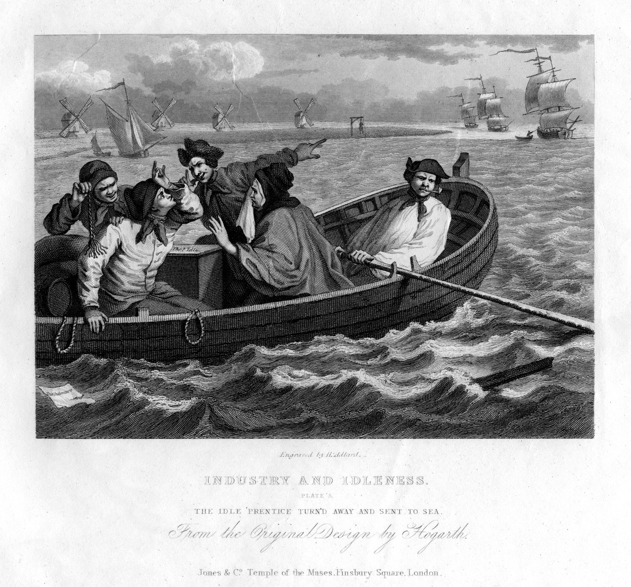 闲散的牙齿转过身，被送往海上，《工业与闲置》第五版，1833年。 作者 亨利·阿德拉德