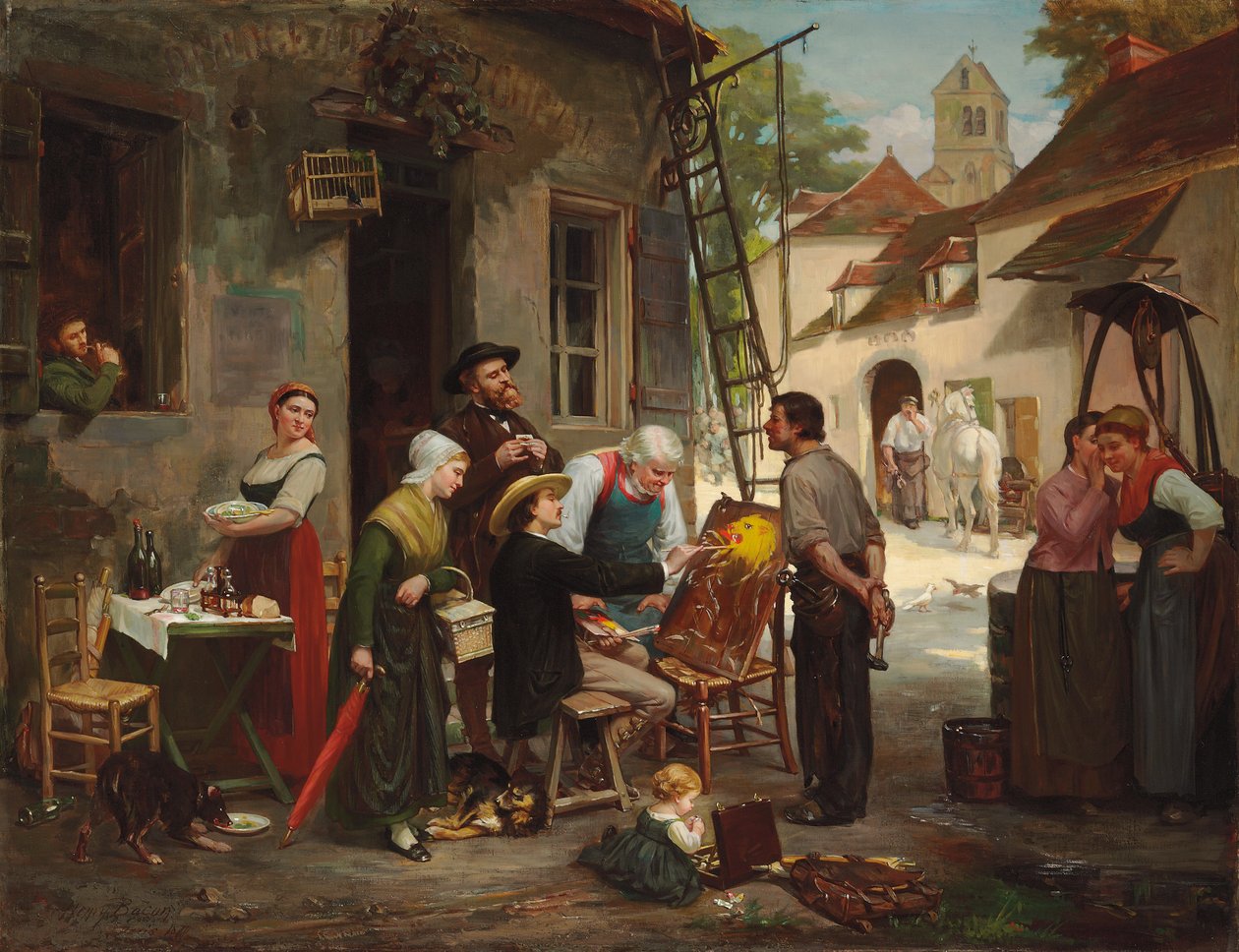 旧旅馆的新标志，1870年 作者 亨利培根