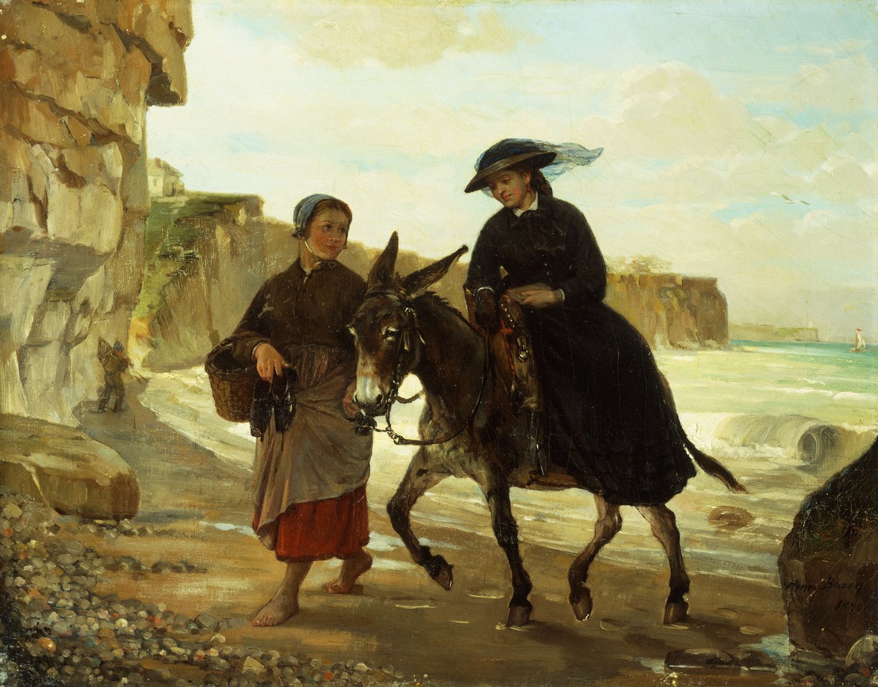 旅行者和渔女，1870年 作者 亨利培根