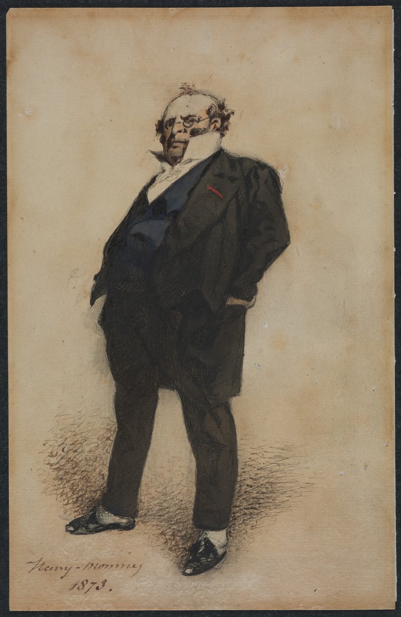 扮演M.Prudhomme的自画像，1873年。 作者 亨利·邦纳维特·蒙尼尔