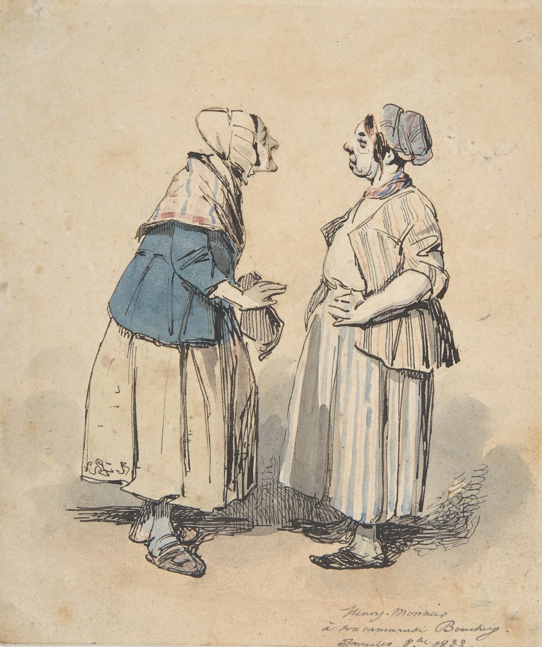 两个闲人》 Les Deux Commères, 1832. 作者 亨利·邦纳维特·蒙尼尔