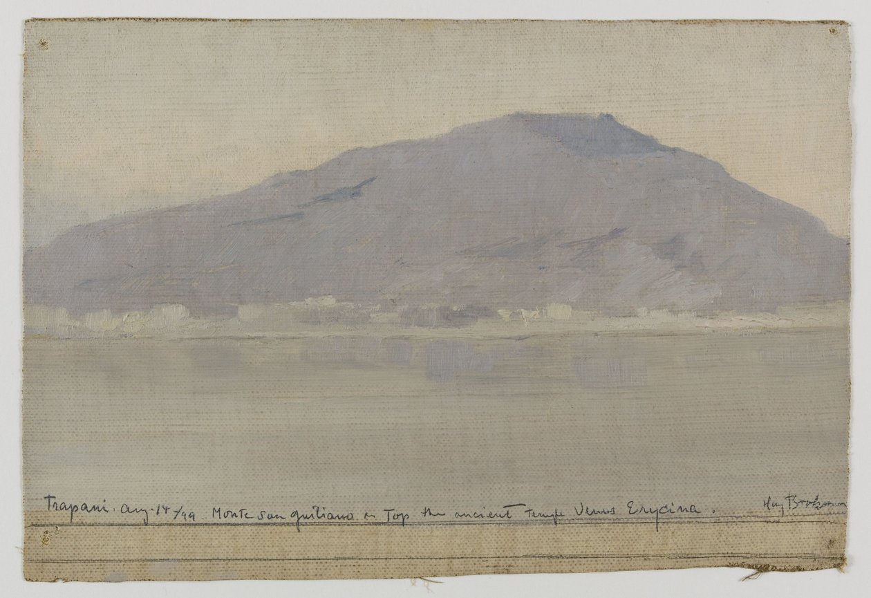 特拉帕尼，圣朱利亚诺山（西西里岛），1899 年（布面油画） 作者 亨利·布罗克曼·克努森