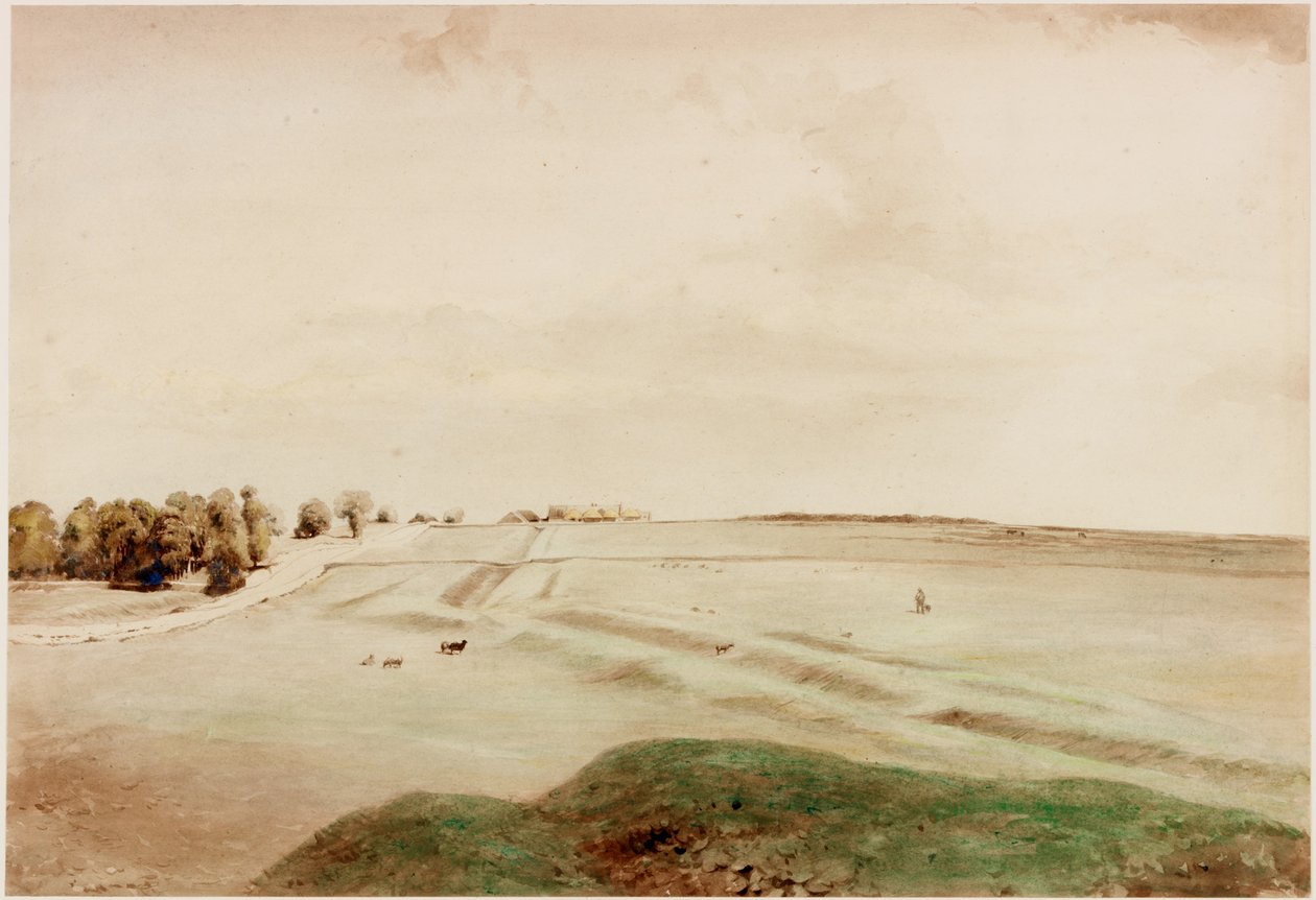 North Hill，Northumberland（bodycolour） 作者 亨利·伯顿·理查森