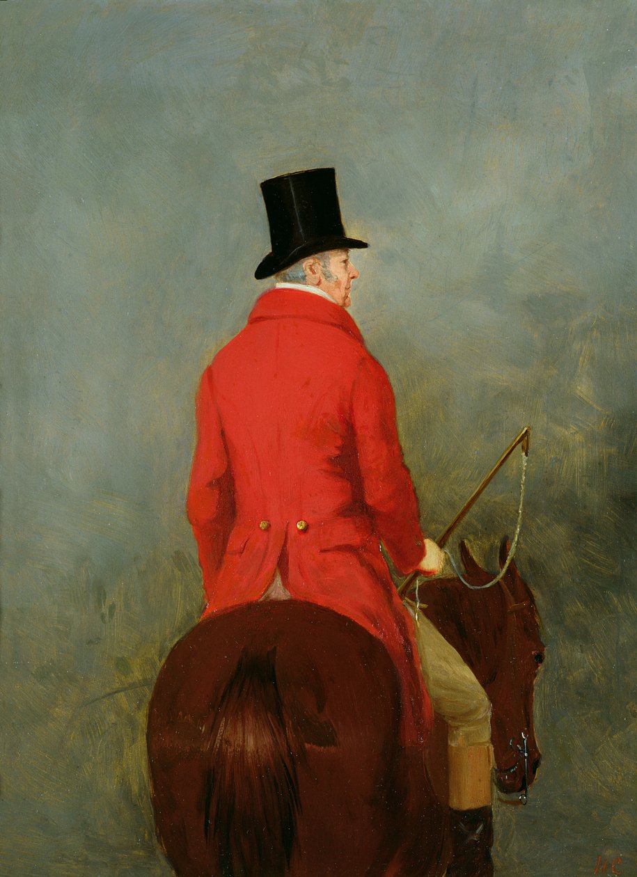 托马斯·乔蒙德利（Thomas Cholmondeley）的肖像，第一位德拉米尔勋爵（Lord Delamere），在他的猎人身上：对“塔顿公园的柴郡狩猎”的研究 作者 亨利·卡尔弗特