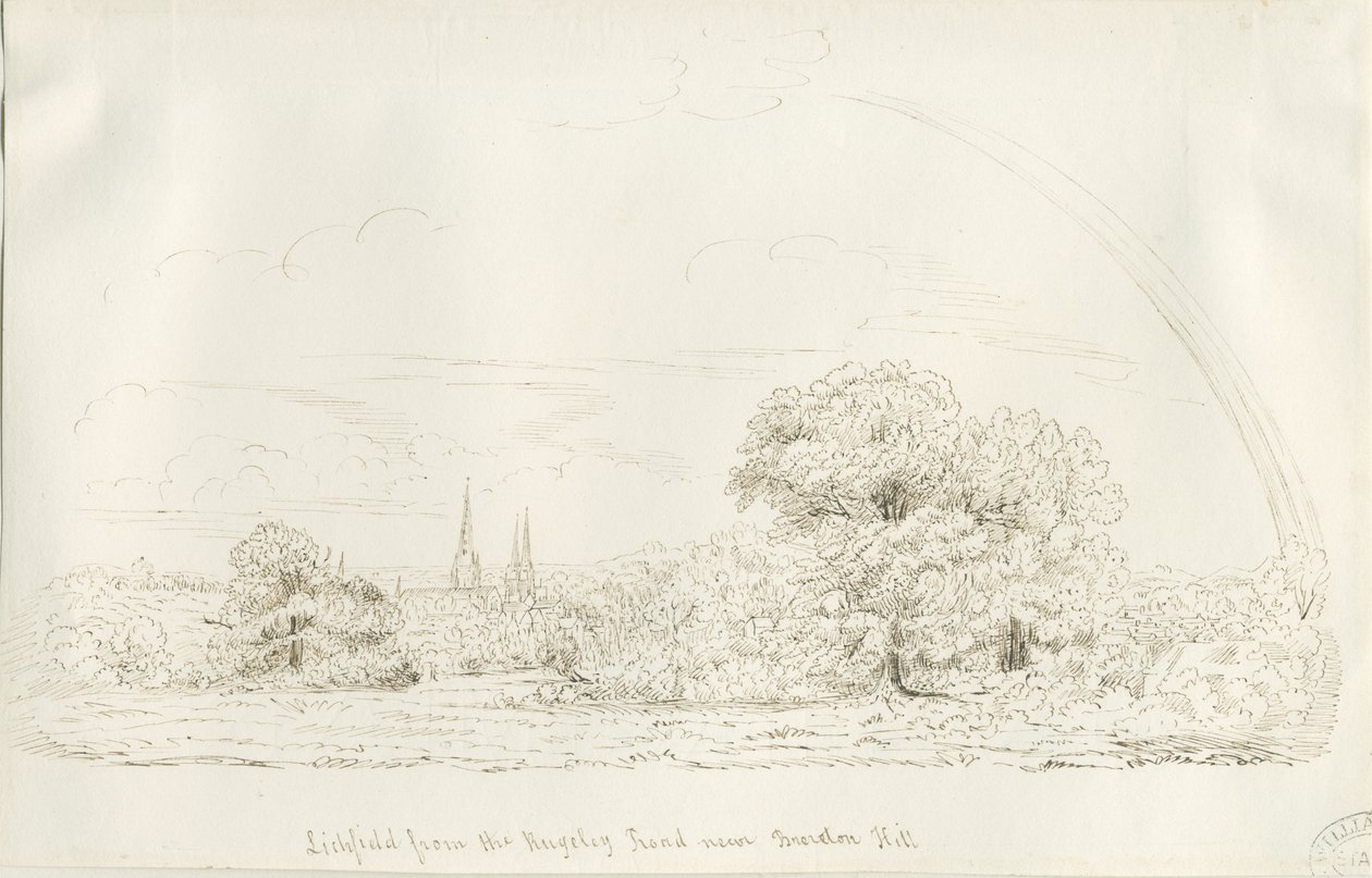 利奇菲尔德-北视图（远景）：钢笔画，nd [1788-1855]（画图） 作者 亨利·柯曾·奥尔波特